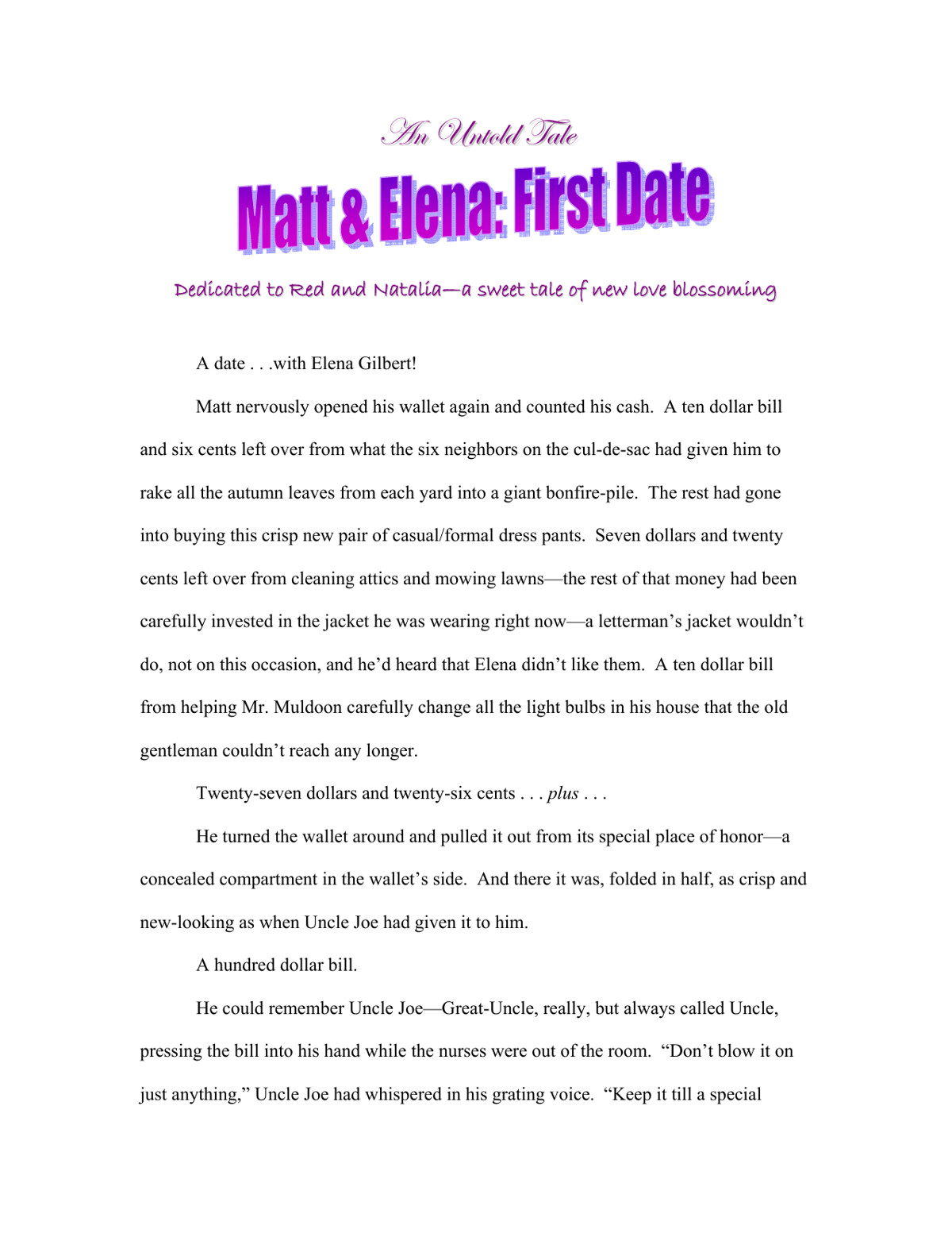Matt and Elena: First Date