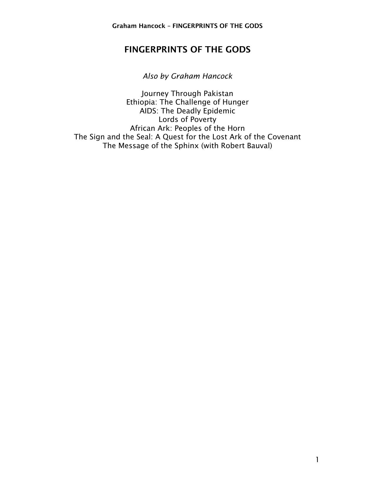 Microsoft Word - HANCOCK, Graham - Fingerprints of the Gods.doc