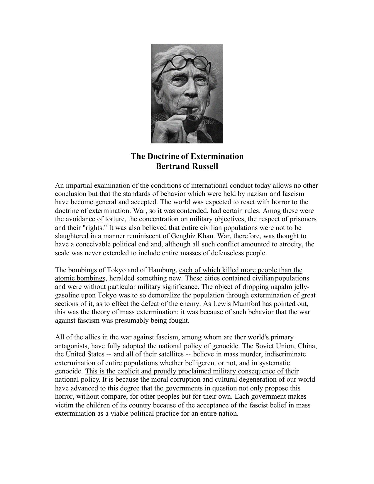 The Doctrine Of Extermination