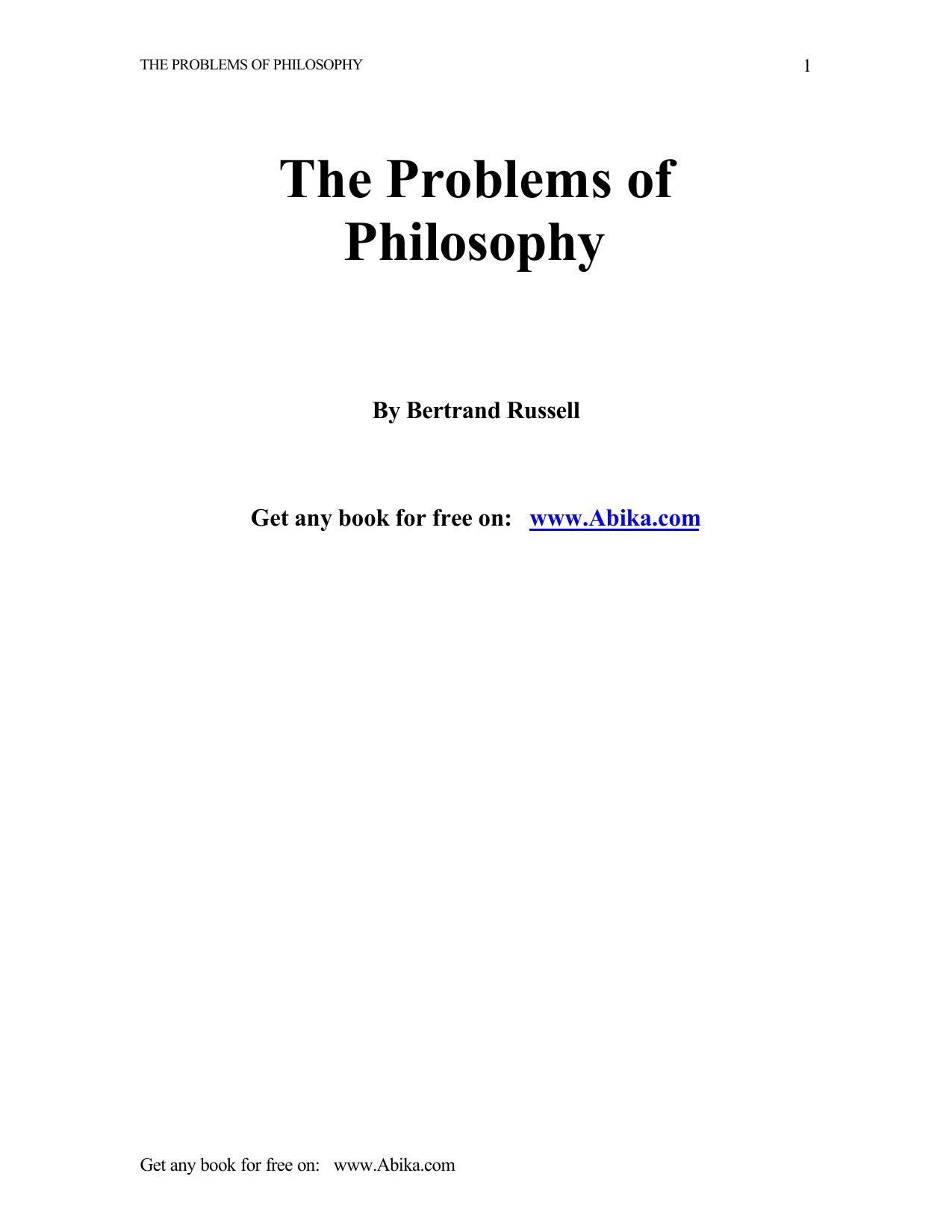 The Problems of Philosophy