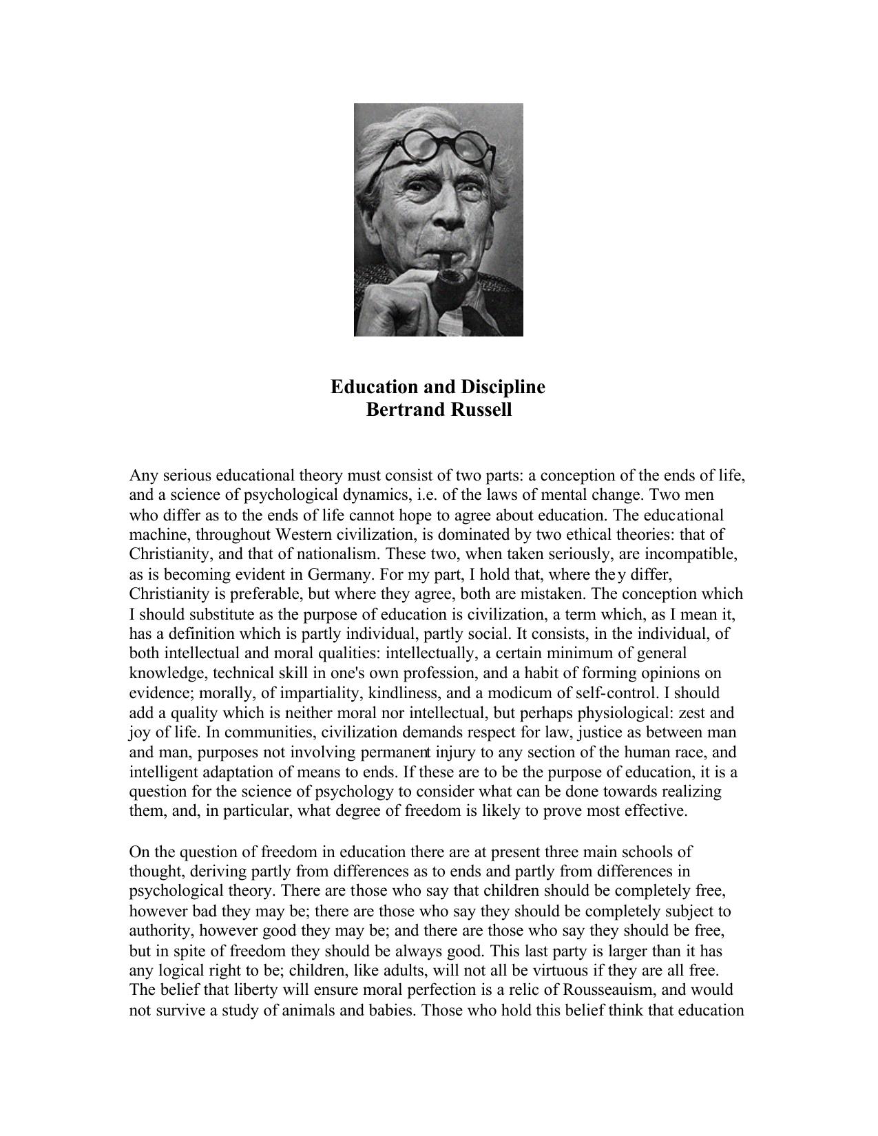 Education And Discipline